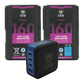 IDX HV-160/PD3, 2 x HV-160B Batteries, 1 x UC-PD3 USB-C Charger